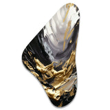 Golden Wave Reflections VIII - Asymmetric Metal Wall Art