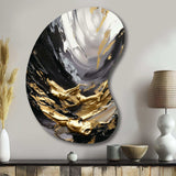 Golden Wave Reflections VIII - Asymmetric Metal Wall Art