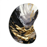 Golden Wave Reflections VIII - Asymmetric Metal Wall Art