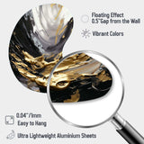 Golden Wave Reflections VIII - Asymmetric Metal Wall Art