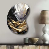 Golden Wave Reflections VIII - Asymmetric Metal Wall Art