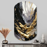 Golden Wave Reflections VIII - Asymmetric Metal Wall Art