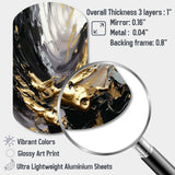 Golden Wave Reflections VIII - Asymmetric Metal Wall Art