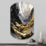 Golden Wave Reflections VIII - Asymmetric Metal Wall Art