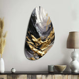 Golden Wave Reflections VIII - Asymmetric Metal Wall Art