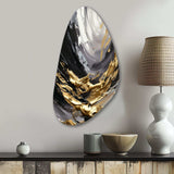 Golden Wave Reflections VIII - Asymmetric Metal Wall Art