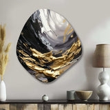 Golden Wave Reflections VIII - Asymmetric Metal Wall Art