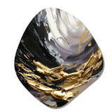 Golden Wave Reflections VIII - Asymmetric Metal Wall Art