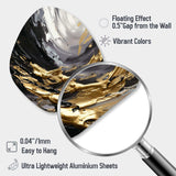 Golden Wave Reflections VIII - Asymmetric Metal Wall Art