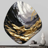 Golden Wave Reflections VIII - Asymmetric Metal Wall Art