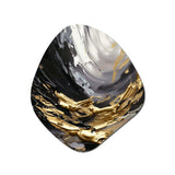 Golden Wave Reflections VIII - Asymmetric Metal Wall Art