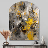 Mustard Yellow And Vivid Gray III - Asymmetric Metal Wall Art