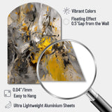 Mustard Yellow And Vivid Gray III - Asymmetric Metal Wall Art