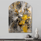 Mustard Yellow And Vivid Gray III - Asymmetric Metal Wall Art