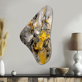 Mustard Yellow And Vivid Gray III - Asymmetric Metal Wall Art