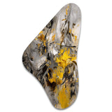 Mustard Yellow And Vivid Gray III - Asymmetric Metal Wall Art