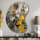 Mustard Yellow And Vivid Gray III - Asymmetric Metal Wall Art