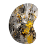 Mustard Yellow And Vivid Gray III - Asymmetric Metal Wall Art