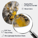 Mustard Yellow And Vivid Gray III - Asymmetric Metal Wall Art