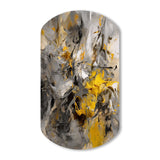 Mustard Yellow And Vivid Gray III - Asymmetric Metal Wall Art