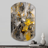 Mustard Yellow And Vivid Gray III - Asymmetric Metal Wall Art