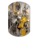 Mustard Yellow And Vivid Gray III - Asymmetric Metal Wall Art