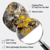 Mustard Yellow And Vivid Gray III - Asymmetric Metal Wall Art