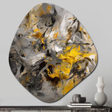 Mustard Yellow And Vivid Gray III - Asymmetric Metal Wall Art