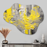 Mustard Yellow And Vivid Gray IV - Asymmetric Metal Wall Art