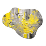 Mustard Yellow And Vivid Gray IV - Asymmetric Metal Wall Art