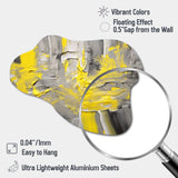 Mustard Yellow And Vivid Gray IV - Asymmetric Metal Wall Art