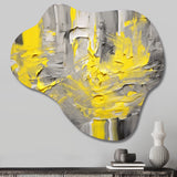 Mustard Yellow And Vivid Gray IV - Asymmetric Metal Wall Art