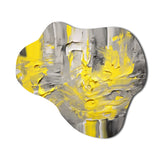 Mustard Yellow And Vivid Gray IV - Asymmetric Metal Wall Art