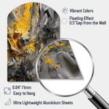 Mustard Yellow And Vivid Gray V - Asymmetric Metal Wall Art