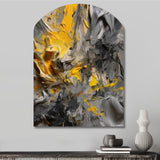 Mustard Yellow And Vivid Gray V - Asymmetric Metal Wall Art