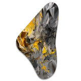 Mustard Yellow And Vivid Gray V - Asymmetric Metal Wall Art