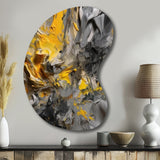 Mustard Yellow And Vivid Gray V - Asymmetric Metal Wall Art