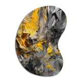 Mustard Yellow And Vivid Gray V - Asymmetric Metal Wall Art