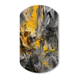 Mustard Yellow And Vivid Gray V - Asymmetric Metal Wall Art