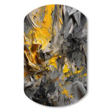 Mustard Yellow And Vivid Gray V - Asymmetric Metal Wall Art