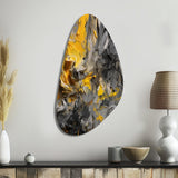 Mustard Yellow And Vivid Gray V - Asymmetric Metal Wall Art