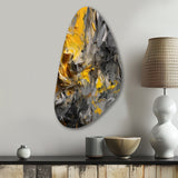 Mustard Yellow And Vivid Gray V - Asymmetric Metal Wall Art