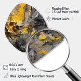 Mustard Yellow And Vivid Gray V - Asymmetric Metal Wall Art