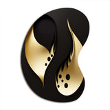 Golden Droplets On Black - Asymmetric Metal Wall Art