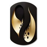 Golden Droplets On Black - Asymmetric Metal Wall Art