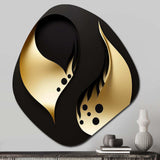 Golden Droplets On Black - Asymmetric Metal Wall Art