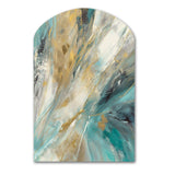 Golden Hour In Turquoise Waves IV - Asymmetric Metal Wall Art