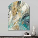 Golden Hour In Turquoise Waves IV - Asymmetric Metal Wall Art