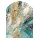 Golden Hour In Turquoise Waves IV - Asymmetric Metal Wall Art