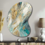 Golden Hour In Turquoise Waves IV - Asymmetric Metal Wall Art